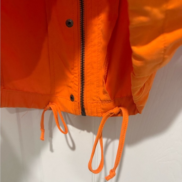 Orange Button front Drawstring Women's Jacket - Picture 9 of 13